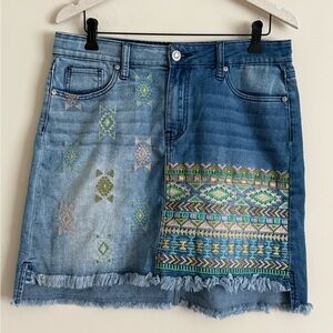 Hydraulic Soho High Rise Denim Skirt Vintage Southwestern Y2K size 10